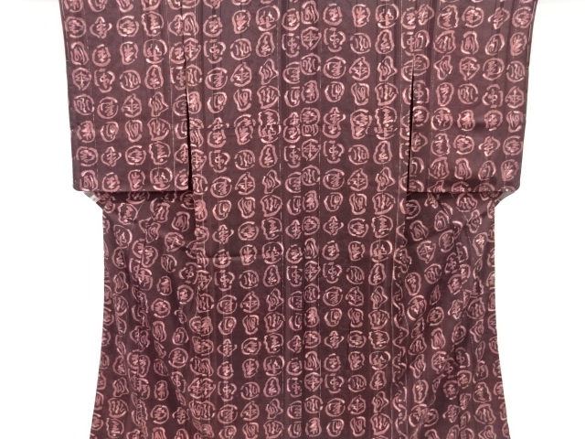 JAPANESE KIMONO / ANTIQUE KIMONO / SILK / TAISHO ROMAN STYLE / MON KINSHA / ABSTRACT PATTERN